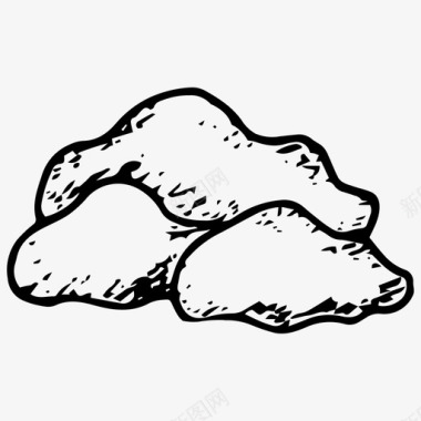 棉花糖云彩云彩手绘天气图标图标