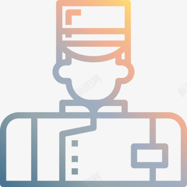 酒店微笑服务员服务员162号酒店梯度图标图标