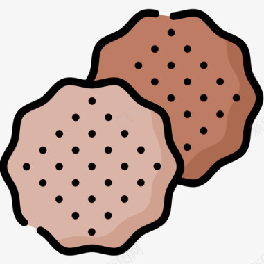 饼干矢量图饼干快餐71原色图标图标