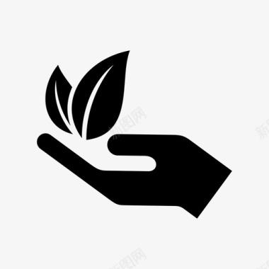 手与叶生态环境图标图标