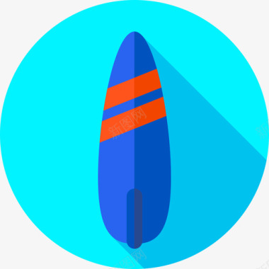 自由冲浪板自由时间18平坦图标图标