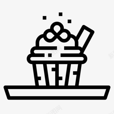 纸杯蛋糕甜点圣帕特里克节图标图标