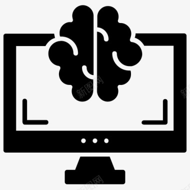 脑控制接口人工智能脑机接口图标图标