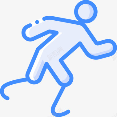 跑步无障碍运动蓝色图标图标