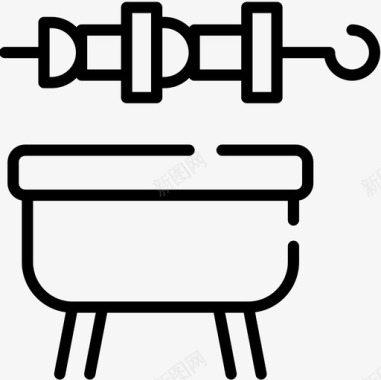 麻辣烧烤烧烤自由时间22线性图标图标