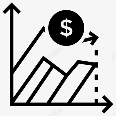 信息创意图表投资增长图表数据分析财务图表图标图标