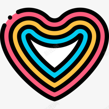 艾滋病日标志爱世界骄傲日11线性颜色图标图标