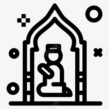 清真寺开斋节男人图标图标