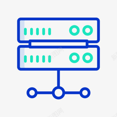 抽象主机服务器网站服务器和主机5轮廓颜色图标图标