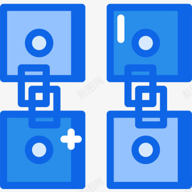区块区块链加密4蓝色图标图标