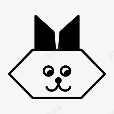 折纸兔折纸动物图标图标