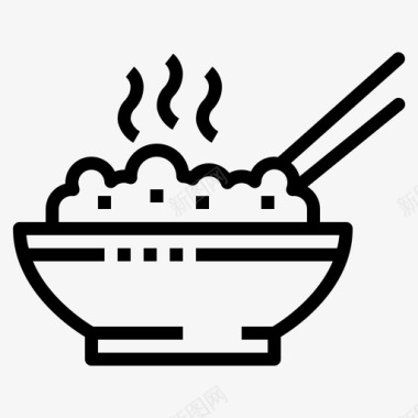 一碗米饭米饭亚洲人碗图标图标