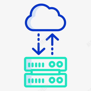 抽象主机服务器网站服务器和主机5轮廓颜色图标图标