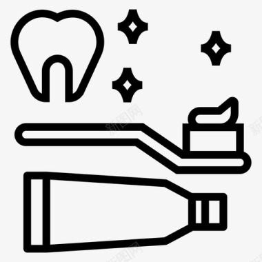 牙齿清洁治疗口腔卫生牙齿护理图标图标