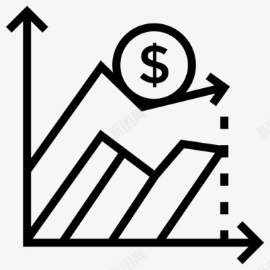 投资增长图数据分析财务图图标图标