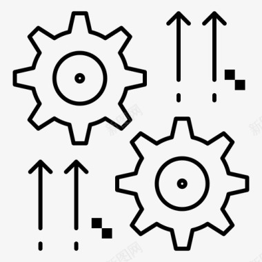 齿轮背景设置箭头齿轮图标图标