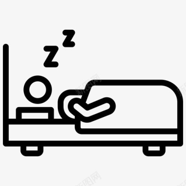 睡在床上卧室午睡图标图标
