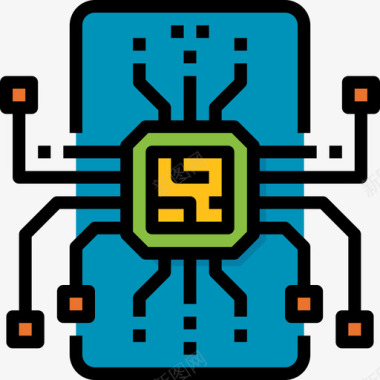 移动4G智能移动技术4线性颜色图标图标