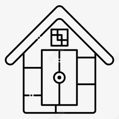 离开花园棚屋工具花园图标图标