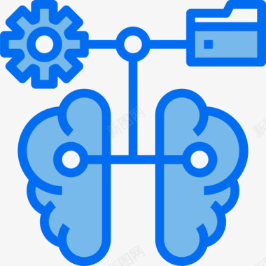 大脑矢量大脑大数据43蓝色图标图标