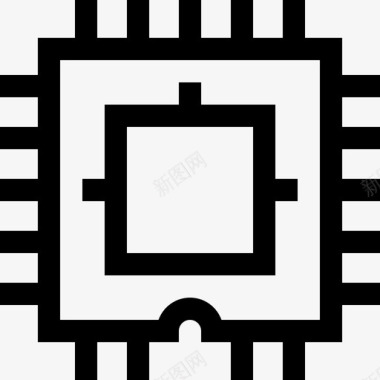 区块链技术Cpu区块链20线性图标图标