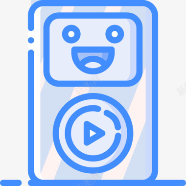 Mp3播放器可爱的tech4蓝色图标图标