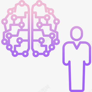 人脑图片人脑人工智能53轮廓梯度图标图标