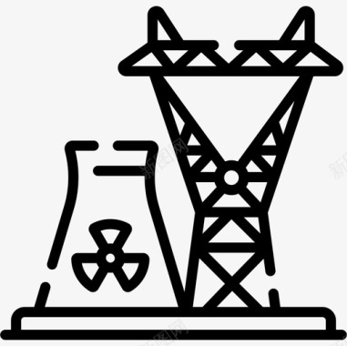 核电站核电站核8线性图标图标