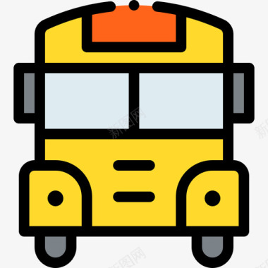 校车校车车辆和运输工具1线颜色图标图标