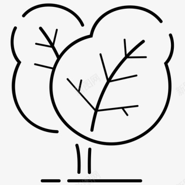 树模型植物学森林图标图标