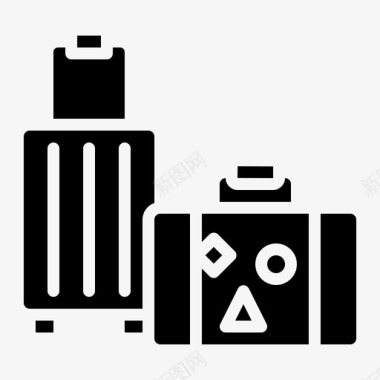 旅行箱沙滩行李图标图标