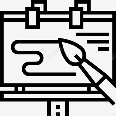 广告平面设计师广告牌网页和平面2线性图标图标