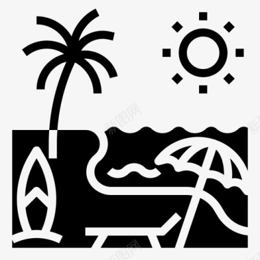 夏季炎热自然图标图标