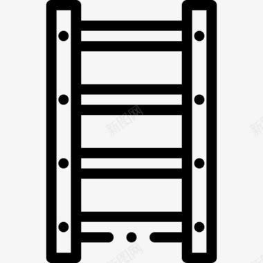 天蓝色梯子梯子紧急情况21直线图标图标