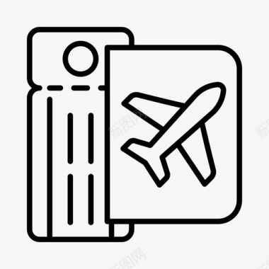 旅行证件登机牌旅游图标图标
