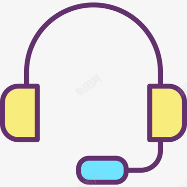 耳机音乐111线性彩色图标图标