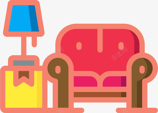 沙发拆卸件5线性颜色图标图标