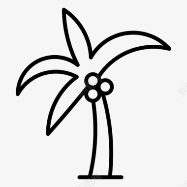 棕榈树椰子假日图标图标