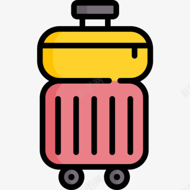旅行人物行李旅行235线性颜色图标图标