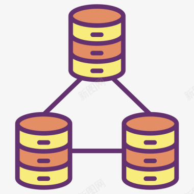 主机设计数据库网站服务器和主机4线性颜色图标图标
