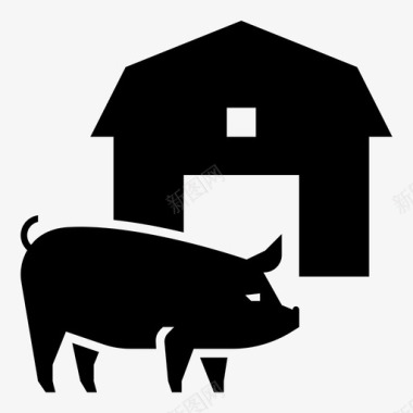 猪肉干养猪场家畜肉图标图标