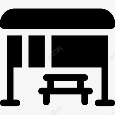 汽车站填充公共汽车站城市元素58已填充图标图标