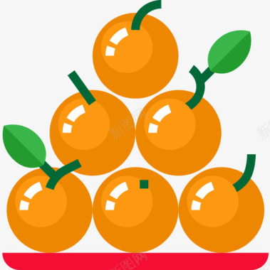 传统图案橙色中国传统2扁平图标图标