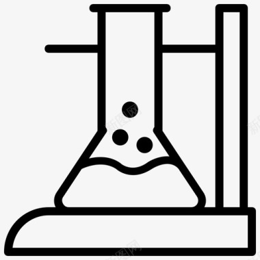 科学小实验锥形烧瓶瓶子化学图标图标