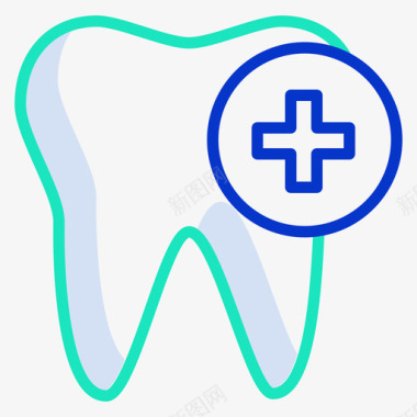 小牙齿牙齿保健14轮廓颜色图标图标