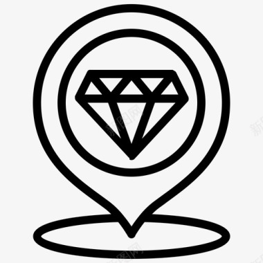 珠宝店钻石位置图标图标