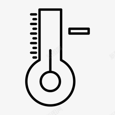 矢量冬天寒冷的温度凉爽温度计图标图标