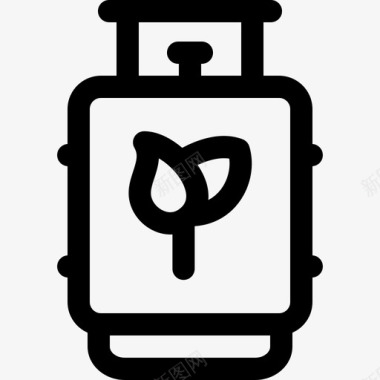 天然气火焰天然气可再生能源24线性图标图标