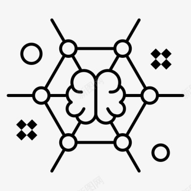 人才绿色通道头脑头脑风暴联系图标图标