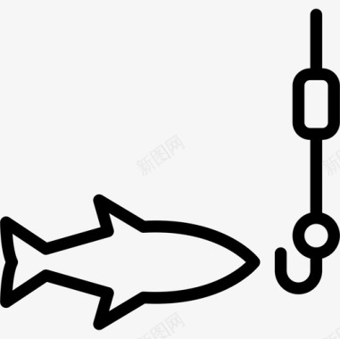 钓鱼海边直线型图标图标